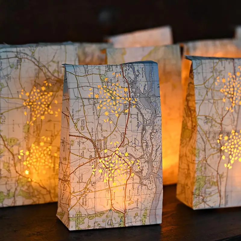 finished map luminary bags illuminated