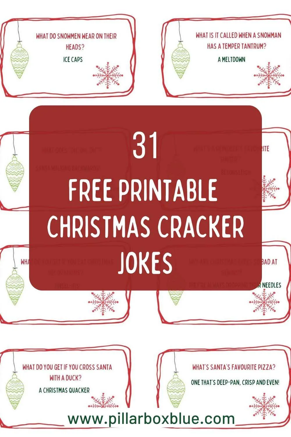 Free printable Christmas cracker jokes