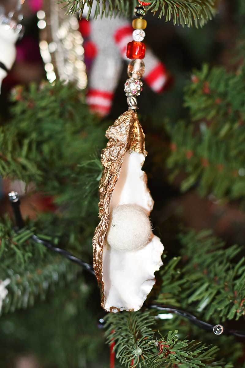 Oyster shell ornament