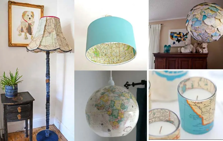 9 of the best upcycled lighting ideas with maps
