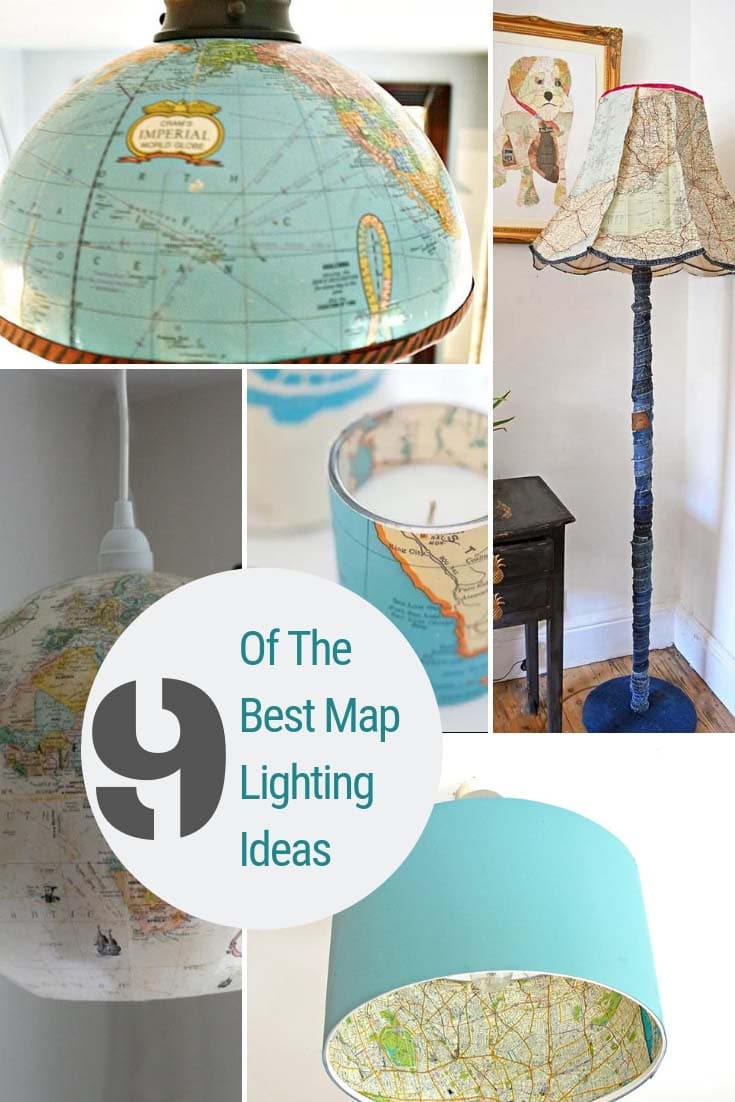 Upcycled lighting with maps