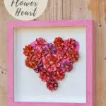 Pinecone flowers heart decoration
