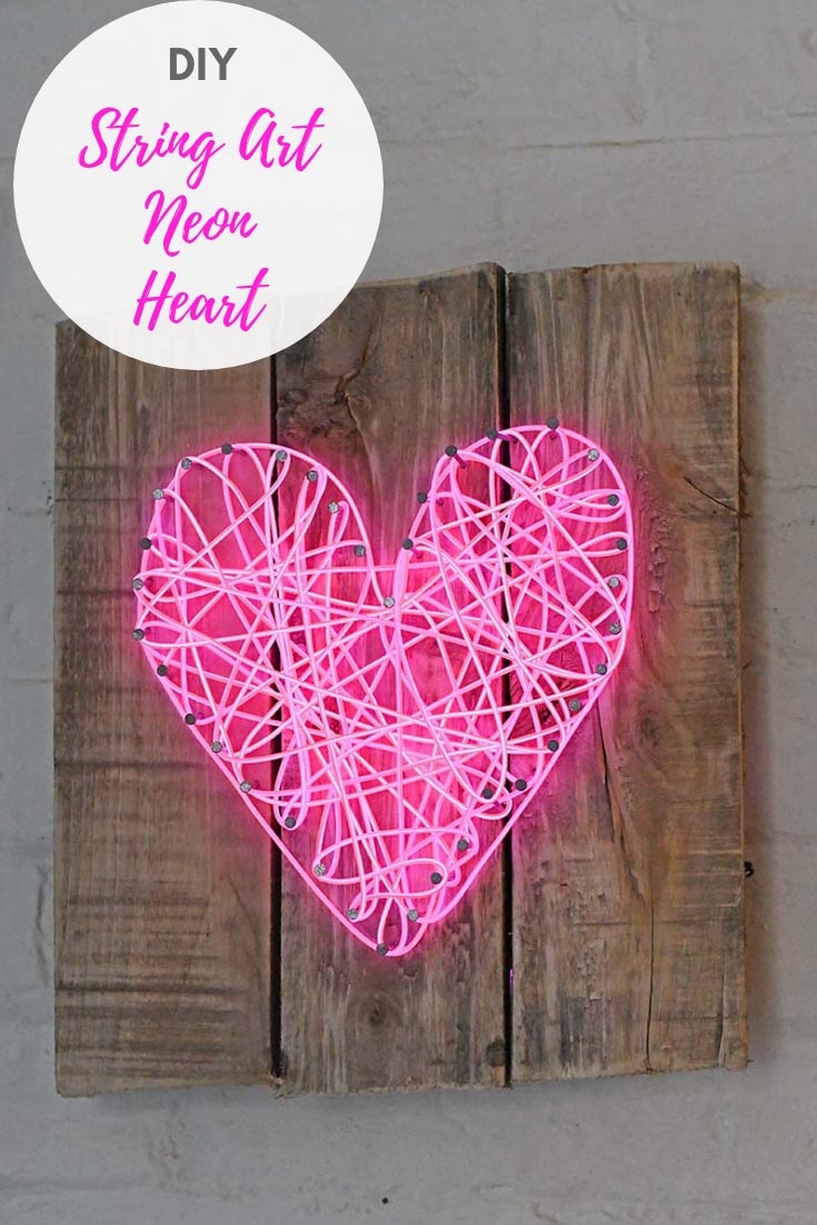  DIY neon heart sign for Valentine's day