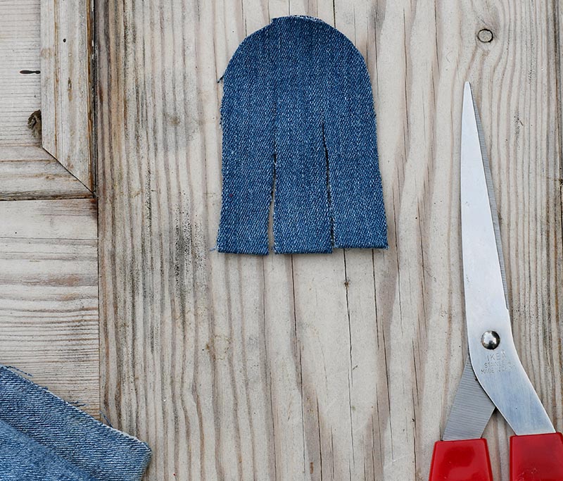 Cut out denim shape