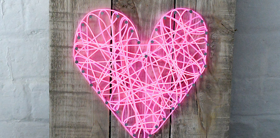 How To Make A String Art Neon Heart Sign