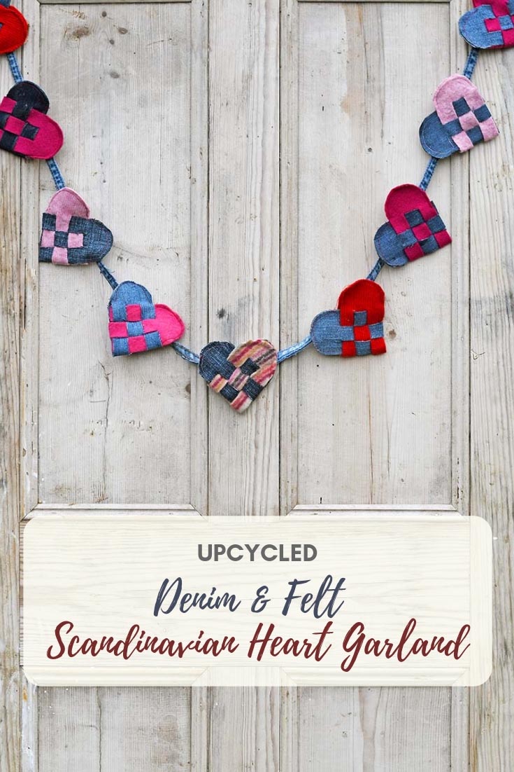 Scandinavian pleated hearts garland