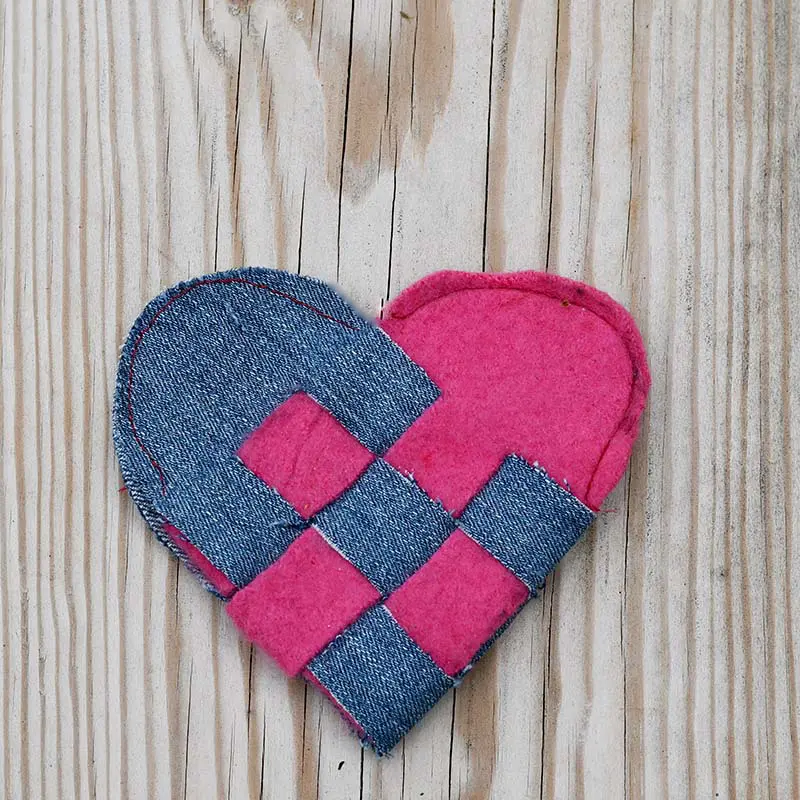 Stitched woven heart
