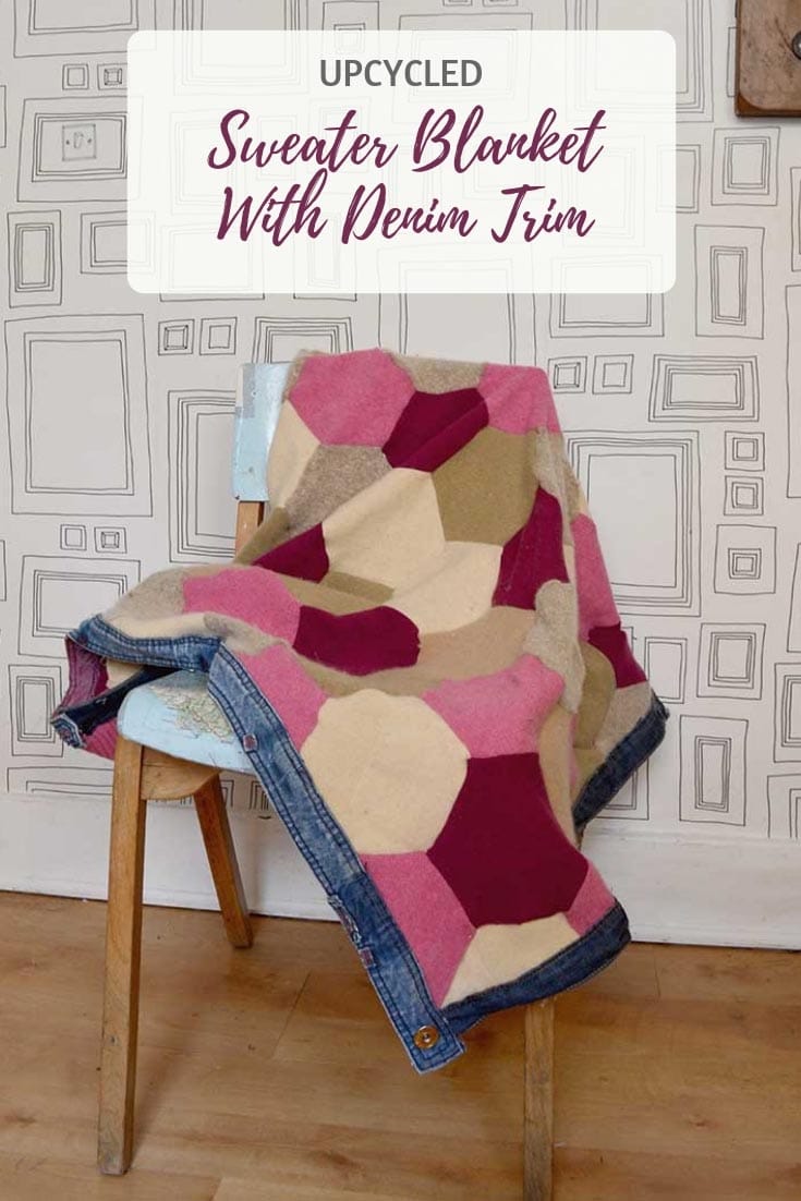 Hexagon upcycled sweater blanket