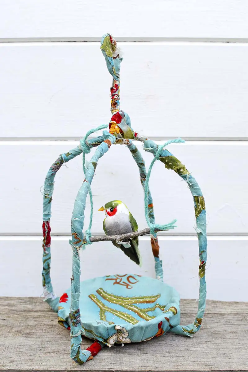 scrap fabric birdcage