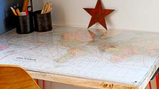 DIY unique world map desk