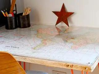 DIY unique world map desk