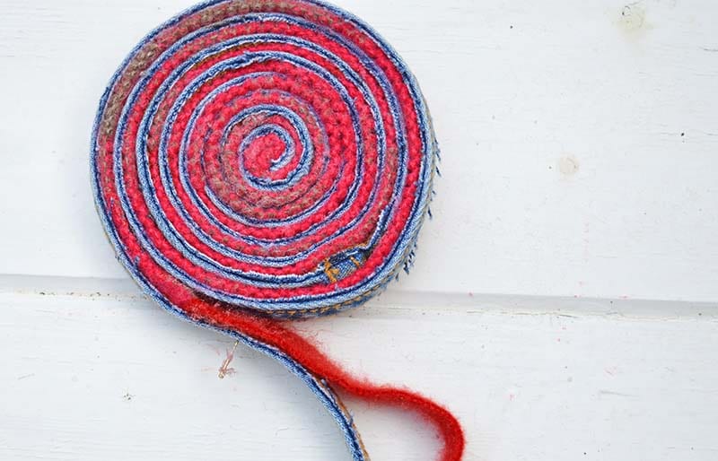 Coiling upcycled place mats