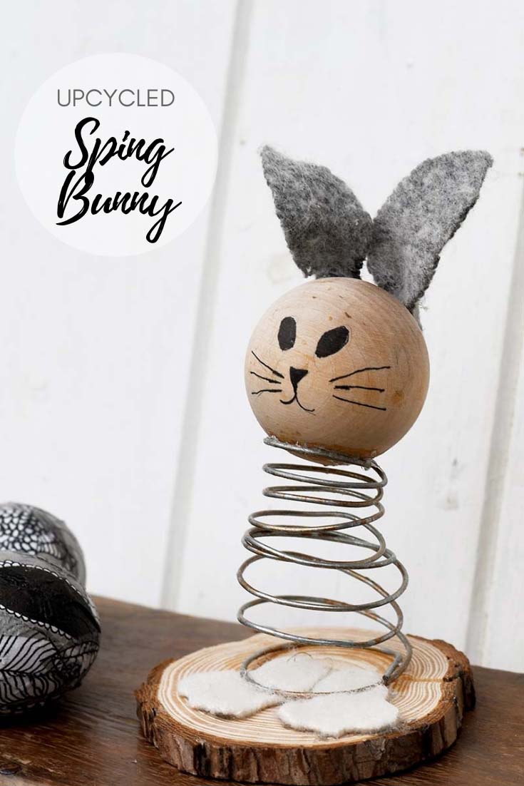 Upcycled Easter New Spring Rabbit Wall Hanger Bunny