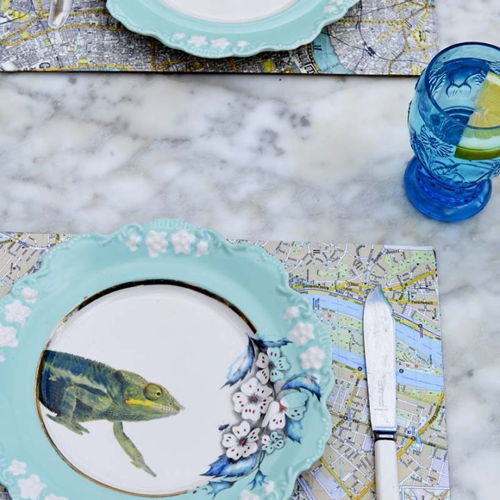 Set of 4 World Traveller Map Dinner Table Placemats Cork Backed Geography New