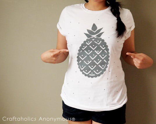 Stenciled pineapple shirt