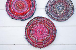 Denim upcycled fabric placemats