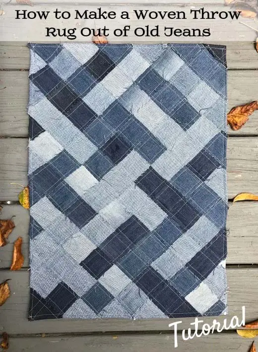 Woven denim rug