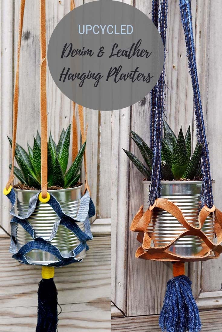 recycled hanging planters