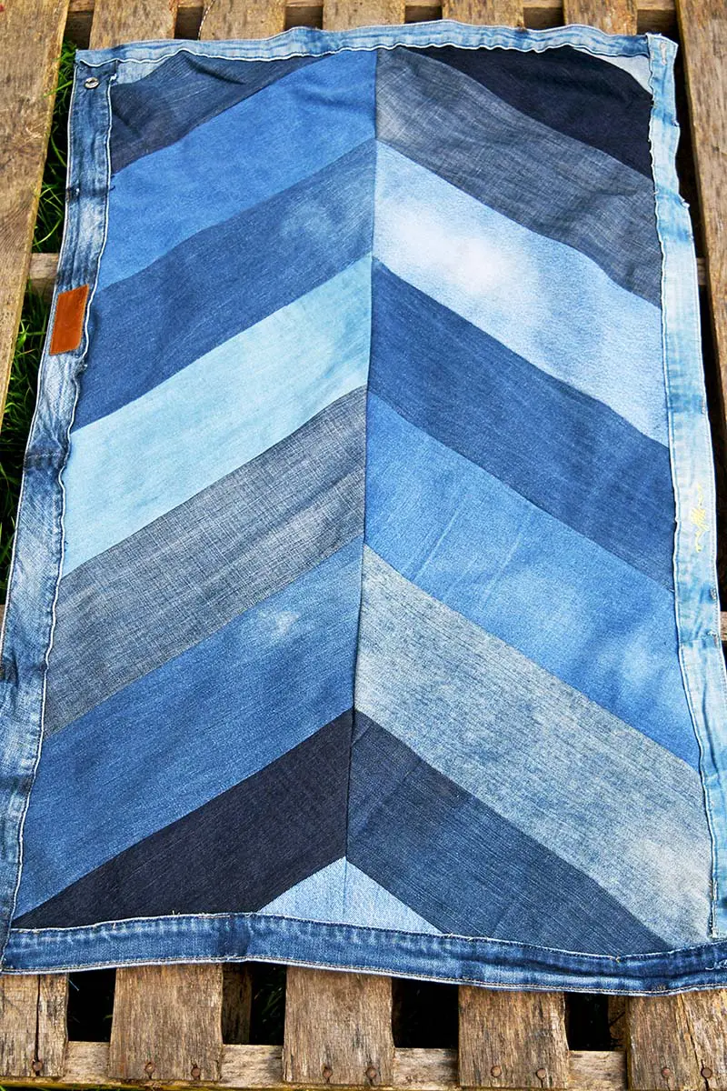 UPCYCLED handmade chevron rug