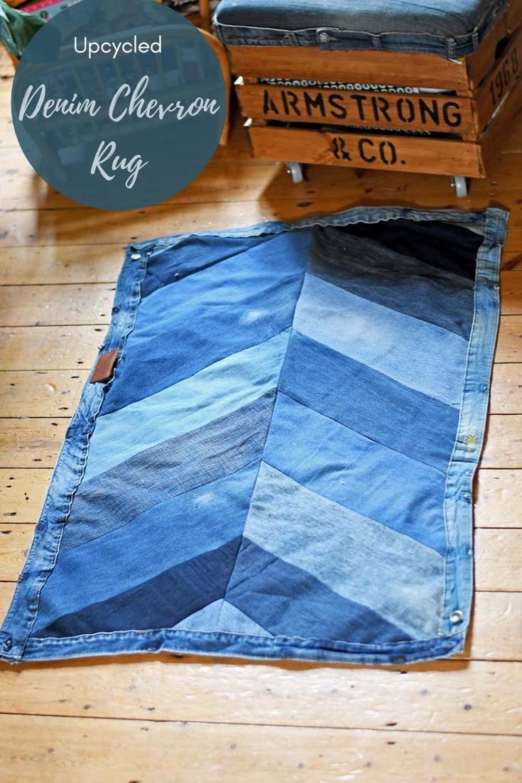 UPCYCLED handmade chevron rug 