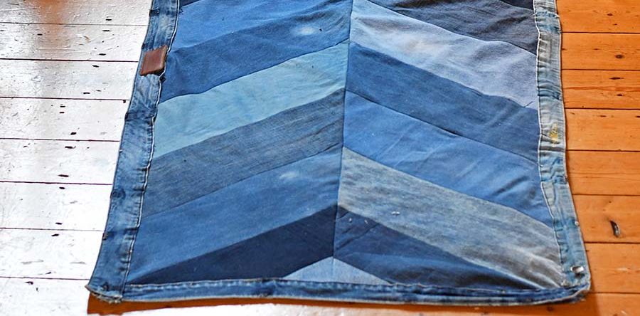 Easy To Make Unique Denim Handmade Chevron Rug