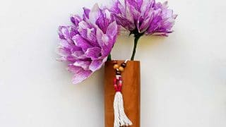 Boho vase and crepe paper flowers handmade