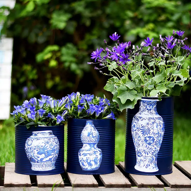 Trio of Faux Miong vase planters