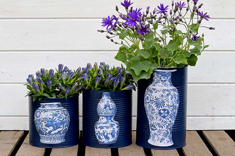 Blue Flower Pot Home Decor Chinese Ceramic Flower Pot