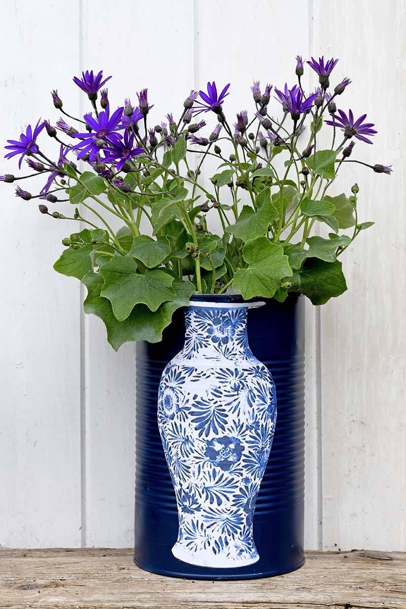 Fun and Unique Oriental Vase DIY flower pots - Pillar Box Blue