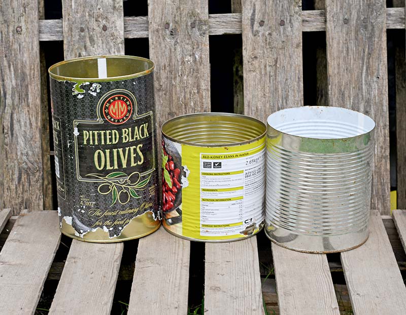 Empty tin cans