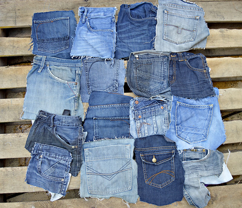 Denim pockets cut out