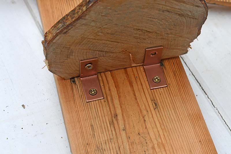 screwing in live edge shelves