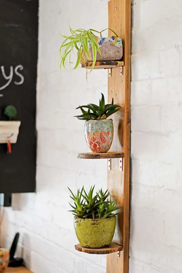 Finished 3 tier DIY planter shelves