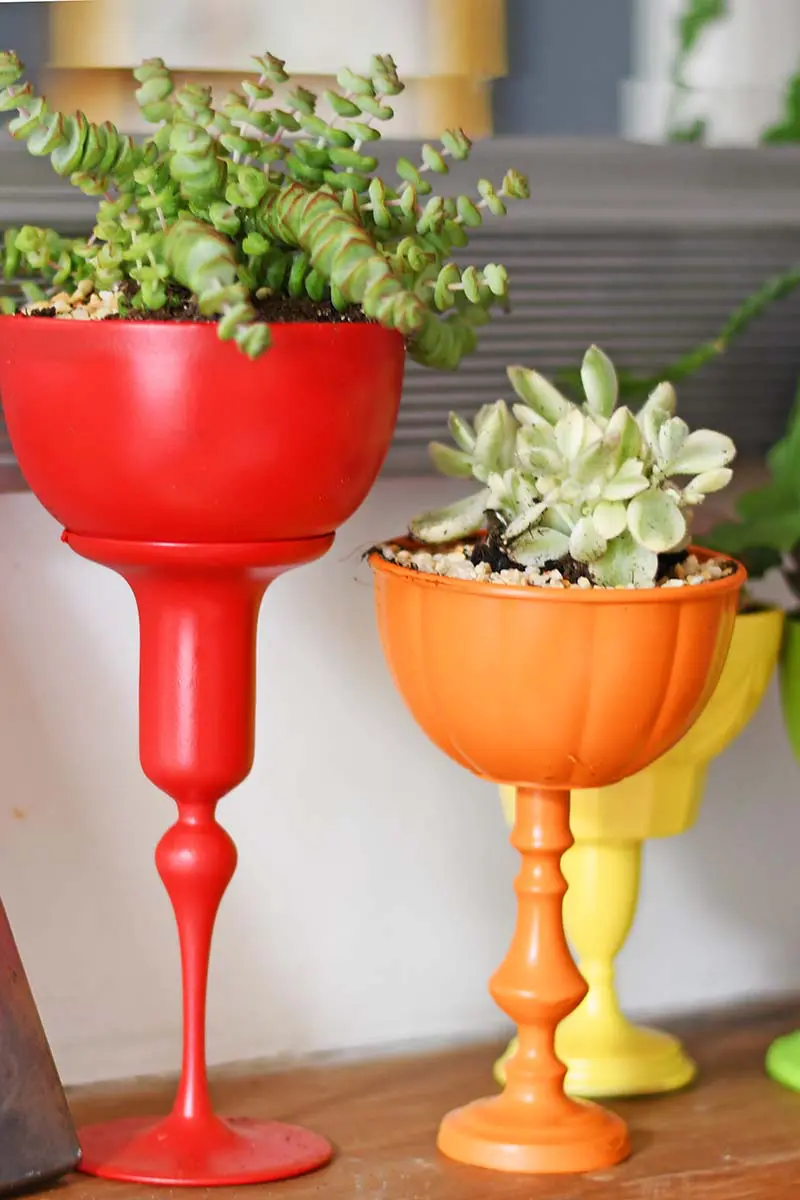 Upcycled tall planters