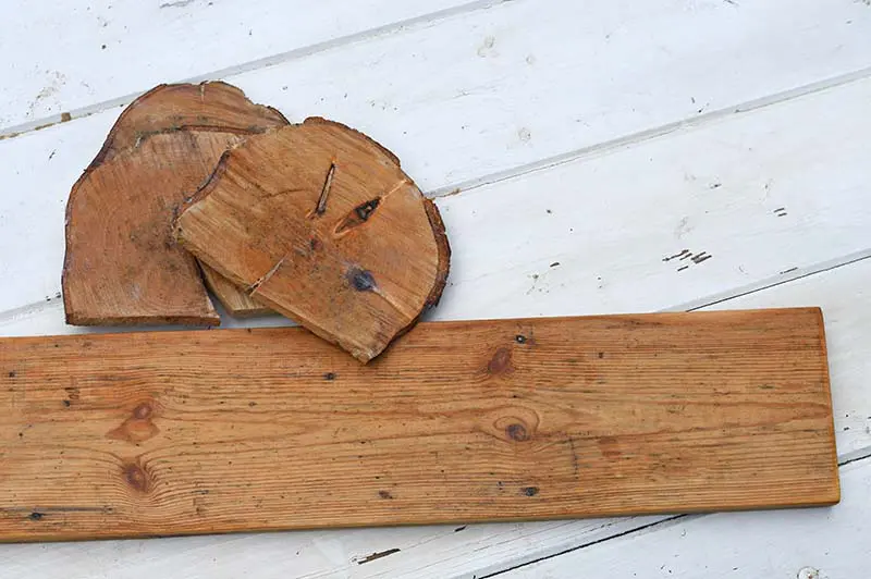 sanded and waxed wood slice shelves for live edge shelves