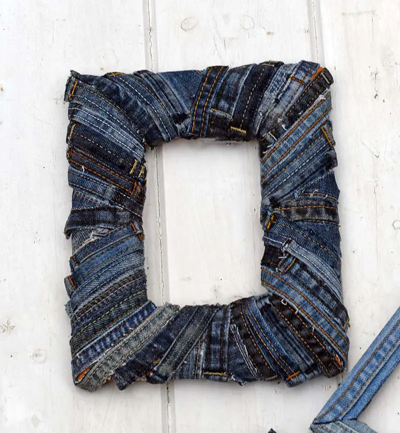 denim photo frame with belt loops