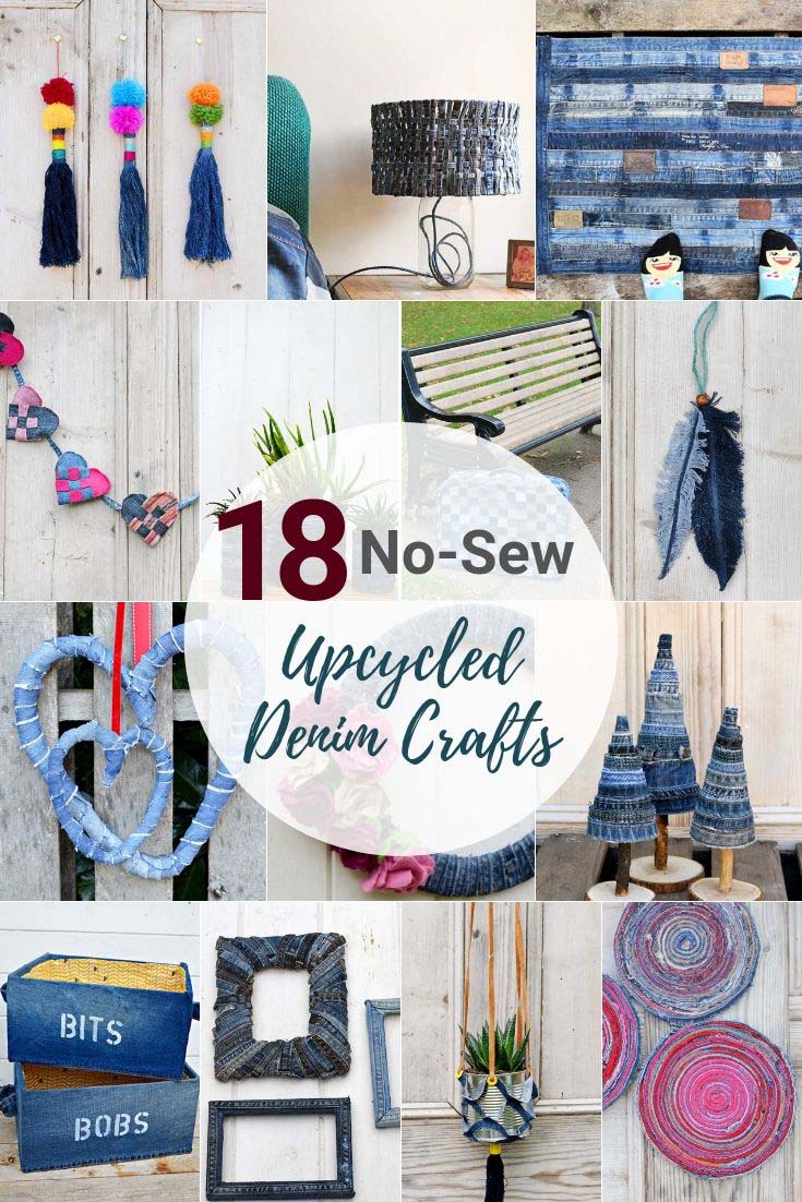 DIY Denim Mirror Frame, a perfect no sew old jeans craft project ·  VickyMyersCreations