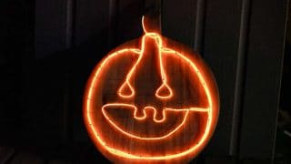 Upcycled light-up Pumpkins