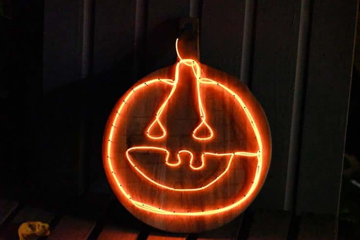 Upcycled light-up Pumpkins