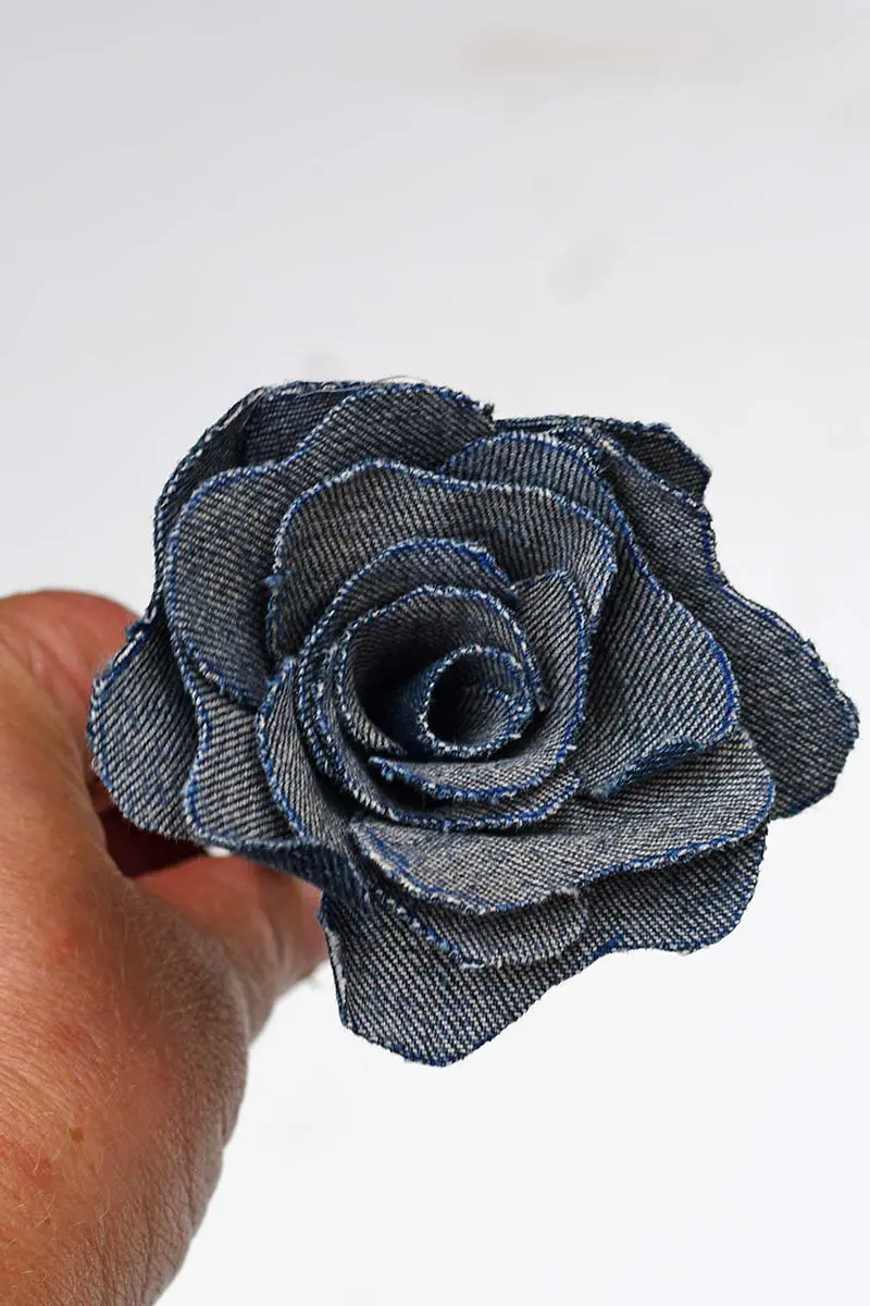 Finished denim roses