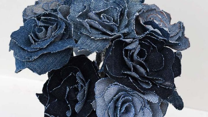 jeans with roses on them