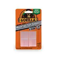 Gorilla 6067201 Tough & Clear Mounting Squares, 24 Count, Clear, 1 Pack