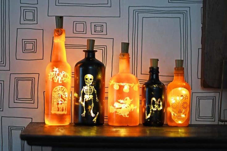 Upcycled Halloween Bottle Lights