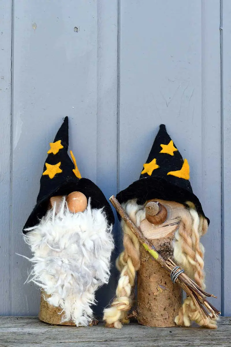 witch and wizard gnomes for Halloween