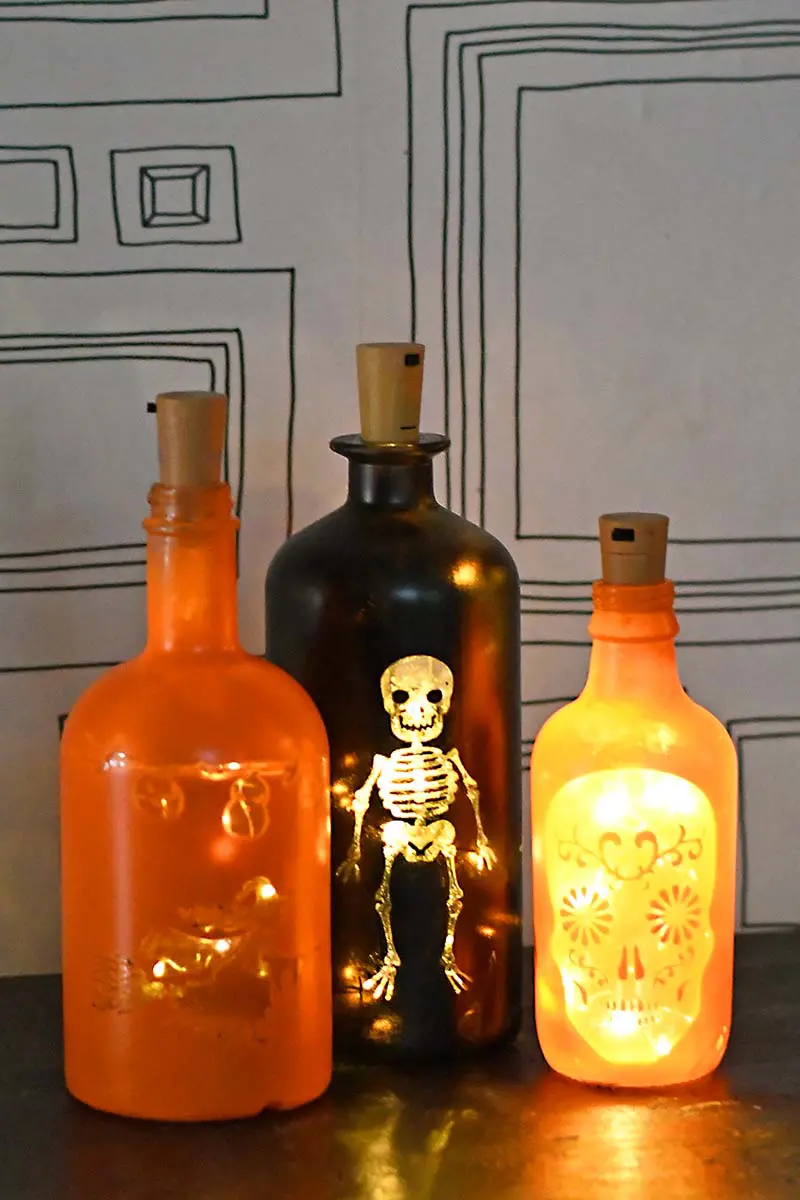 Bottle lights for Halloween