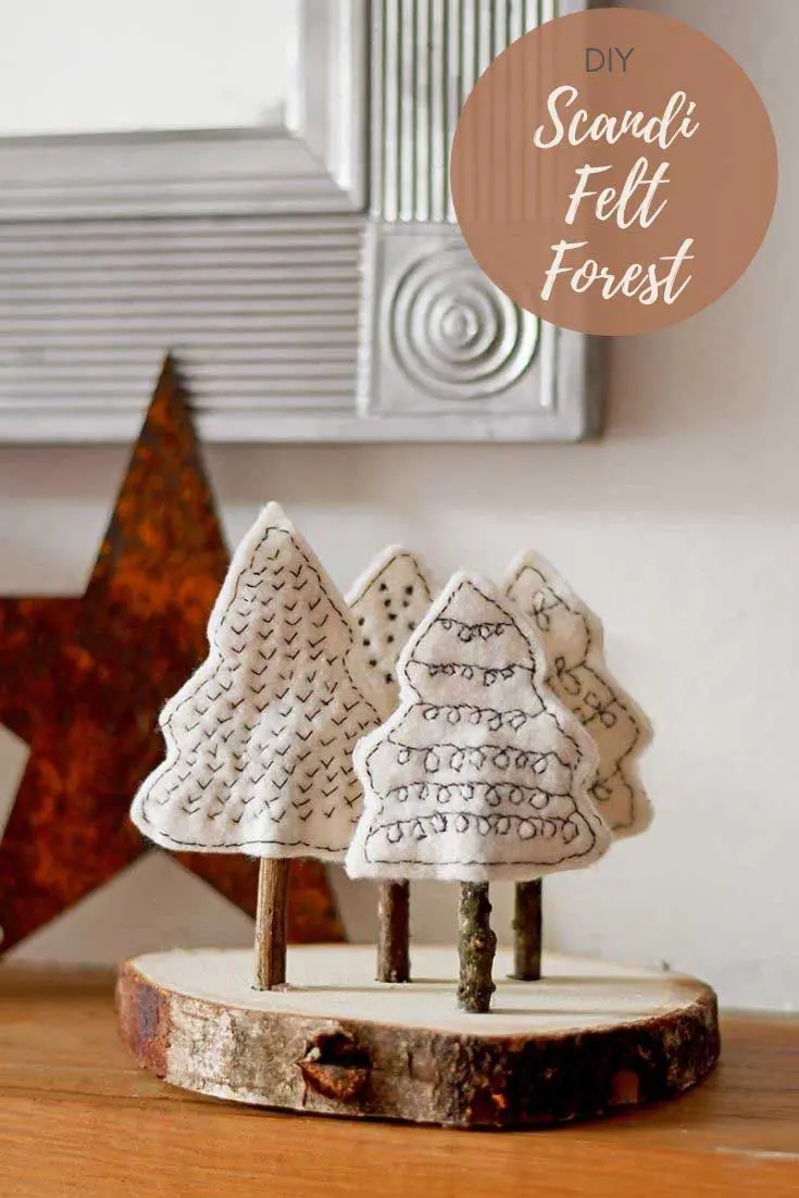 felt christmas craft Scandi trees