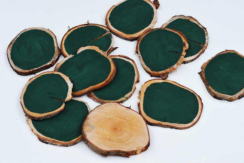 Painted wood slices