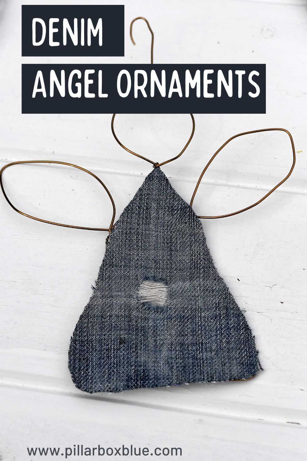 denim angel ornaments