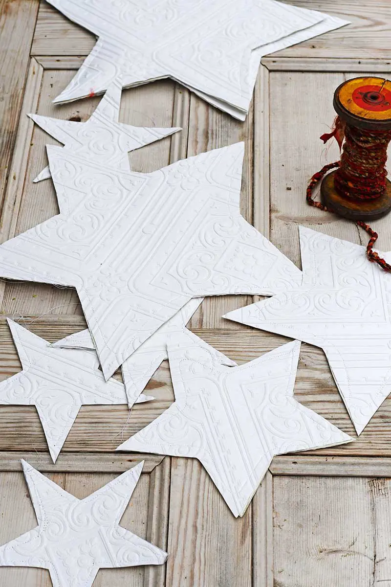 textured wallpaper Christmas stars decoration