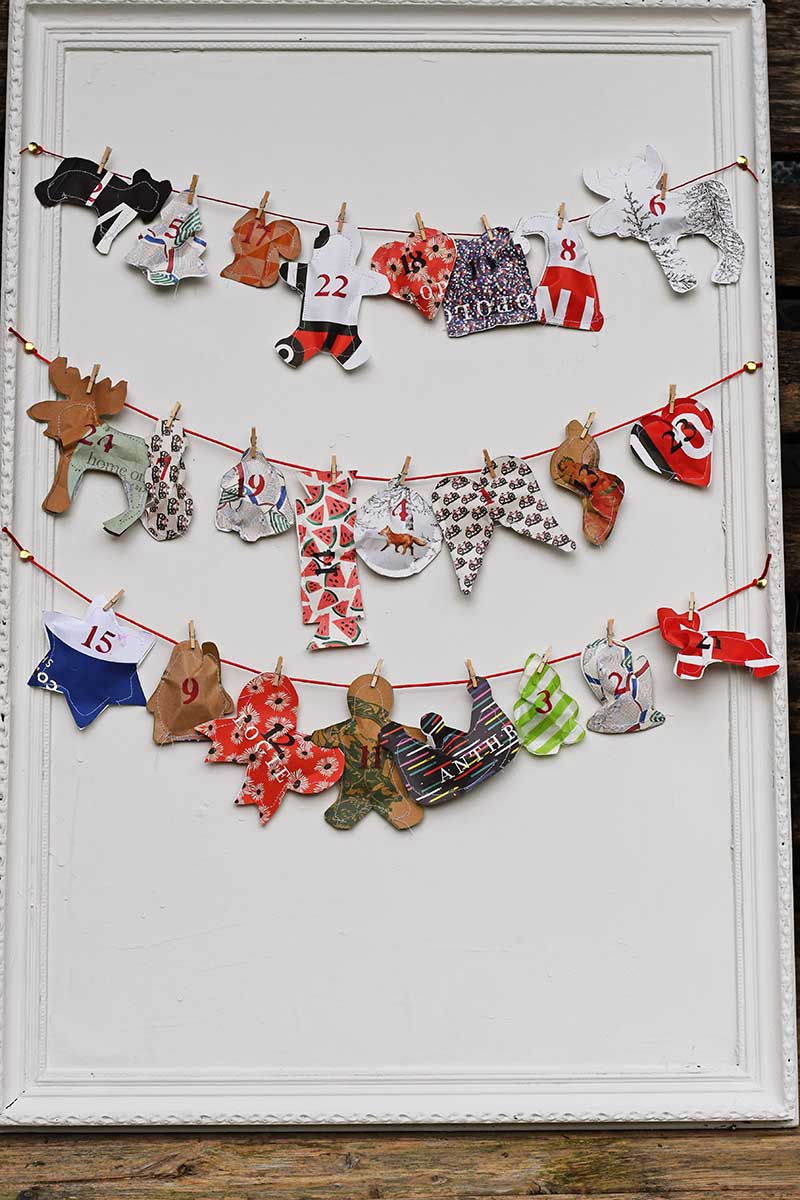 How To Make A Repurposed Paper Bag Advent Calendar - Pillar Box Blue